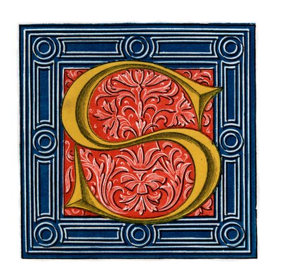 Initiaal letter S, 1843 door Henry Shaw