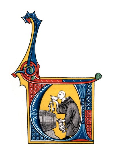 Initiaal letter U, begin 14e eeuw, 1843 door Henry Shaw