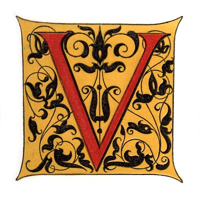 Initiaal letter V door Henry Shaw