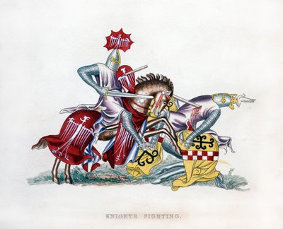 Ridders vechten, ca. 1260, 1843 door Henry Shaw