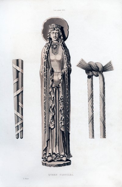 Koningin Clotilda, ca. 1100, 1843 door Henry Shaw