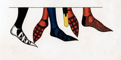 De kousen en schoenen gedragen door prinsen aan het hof van Edward III, 1312-1377, 1840 door Henry Shaw