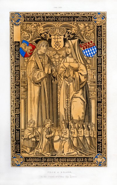 Thomas Pownder, koopman en baljuw van Ipswich, 1525, 1843 door Henry Shaw