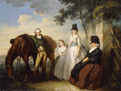 Een groepsportret van de familie Parker door Henry Singleton