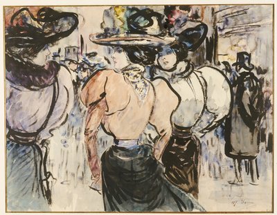 Elegante Dames op Straat door Henry Somm