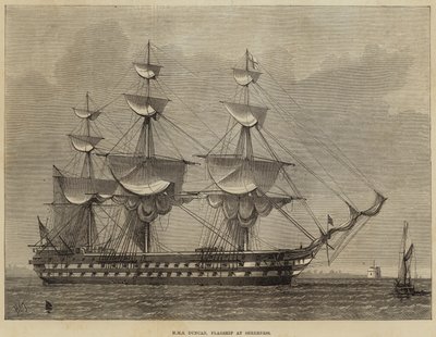HMS Duncan, Vlaggenschip bij Sheerness door Henry Spernon Tozer