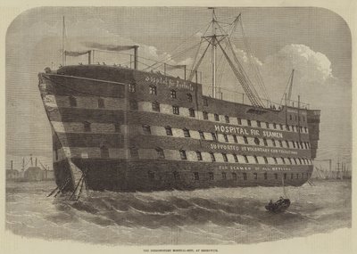 Het Dreadnought Hospitaalschip, in Greenwich door Henry Spernon Tozer