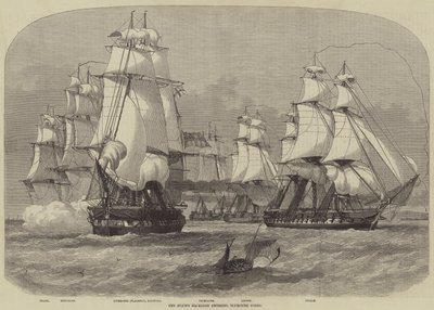 Het vliegende squadron dat Plymouth Sound binnenkomt door Henry Spernon Tozer