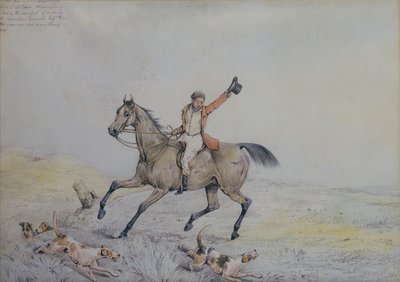 Een Jager die Honden Aanspoort door Henry Sr Alken