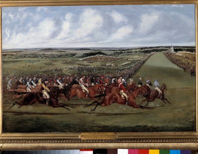 Bij de bocht, Gladiator winnaar van de Engelse derby door Henry Sr Alken