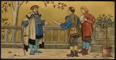 De Rechter, plaquette met een illustratie uit Shakespeares Seven Ages, Minton aardewerk, Staffordshire, 1874 door Henry Stacey after Marks