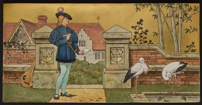 De Minnaar, plaquette met een illustratie uit Shakespeares Seven Ages, Minton aardewerk, Staffordshire, 1874 door Henry Stacey after Marks