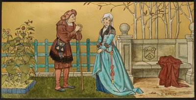 De Pantaloon, plaquette met een illustratie uit Shakespeares Seven Ages, Minton aardewerk, Staffordshire, 1874 door Henry Stacey after Marks