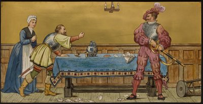 De Soldaat, plaquette met een illustratie uit Shakespeares Seven Ages, Minton aardewerk, Staffordshire, 1874 door Henry Stacey after Marks