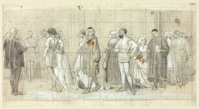Figuren in processie door Henry Stacy Marks
