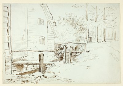Landschap met brug door Henry Stacy Marks