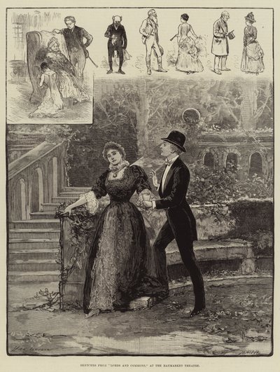 Schetsen van Lords en Commons, in het Haymarket Theatre door Henry Stephen Ludlow