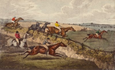 Een Steeple-Chase door Henry Thomas (after) Alken