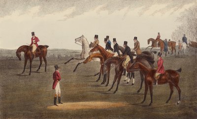 De Start, Grand Leicester Steeple-Chase door Henry Thomas (after) Alken