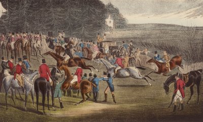 De Winnende Post, Grand Leicester Steeple-Chase door Henry Thomas (after) Alken