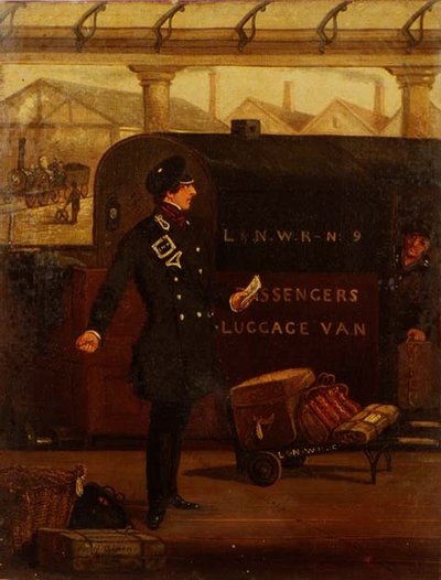 Een bewaker bij een L & N-W. R. bagagewagen door Henry Thomas Alken