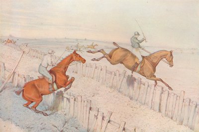 Een steeplechase: Over een oude blinde weg gaan, en het goed doen: gelijk wedden door Henry Thomas Alken