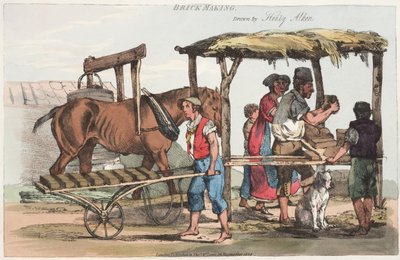 Baksteenproductie, uitgegeven door Thomas Mclean van Haymarket, 1824 door Henry Thomas Alken