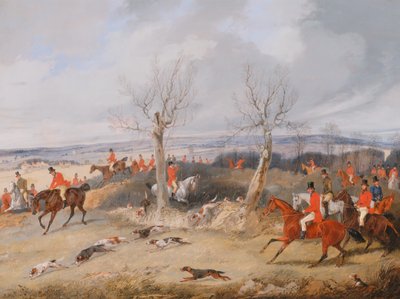 Jachtscène: In Volle Vaart door Henry Thomas Alken
