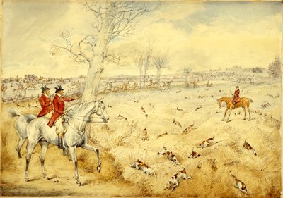 Jachtscènes: Over de heg door Henry Thomas Alken