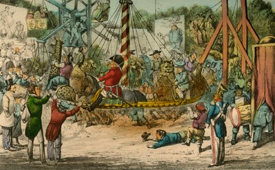 De heer Jorrocks maakt een ritje op het feest in St. Cloud, 1838 door Henry Thomas Alken