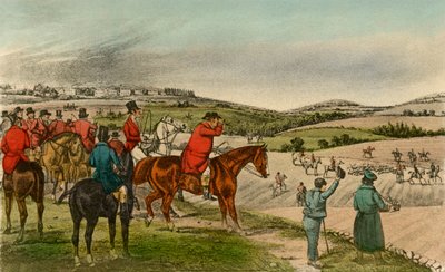 Mr. Jorrocks telegrafeert de Vos, 1838 door Henry Thomas Alken