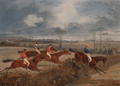 Scènes van een Steeplechase: Een Heg Nemen door Henry Thomas Alken