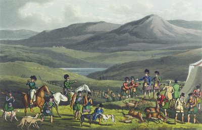 Sportbijeenkomst in de Hooglanden, geaquarelleerd door I. Clark, gepubliceerd door Thomas McLean, 1820 door Henry Thomas Alken