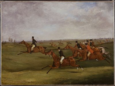 De Grand Leicestershire Steeplechase, 12 maart 1829: In volle vaart door Henry Thomas Alken