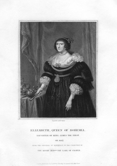 Elizabeth, keurvorstin van de Palts en koningin van Bohemen, 1834 door Henry Thomas Ryall