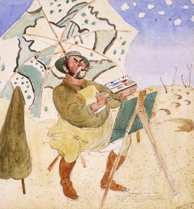 John Singer Sargent Schilderend door Henry Tonks