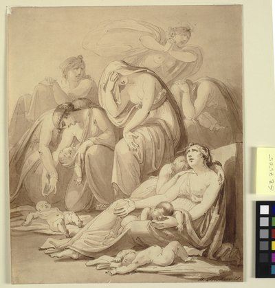 Moeders die treuren na de kindermoord door Henry Tresham