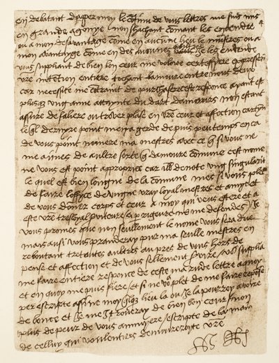 Facsimile van een brief van Hendrik VIII aan Anne Boleyn gedateerd 1527, gepubliceerd 1902 door Henry VIII (after)