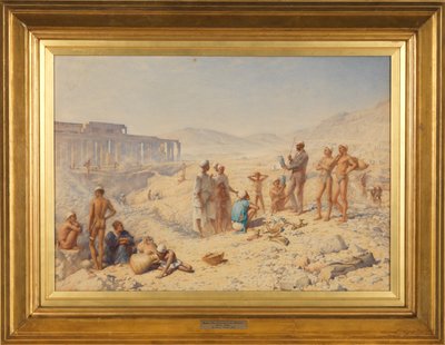 Opgravingen in Egypte: Professor Petrie in Thebe door Henry Wallis