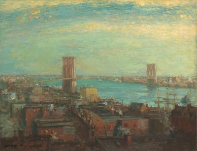 Brooklyn Brug door Henry Ward Ranger