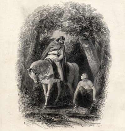 Koning Cormac (gest. 1138) en de Schone Eithne, gegraveerd door J.Rogers, uit 