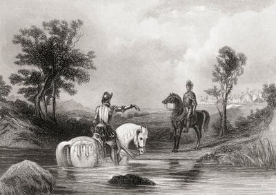 De ontmoeting van de Graaf van Essex en de Graaf van Tyrone in County Louth, Ierland in 1599, uit 