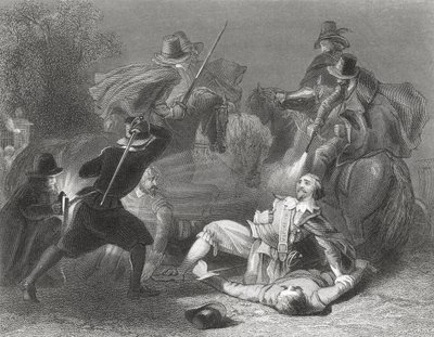 De moord op Lord Kilwarden door de rebellen van Robert Emmet in Dublin, Ierland, 1803, uit 