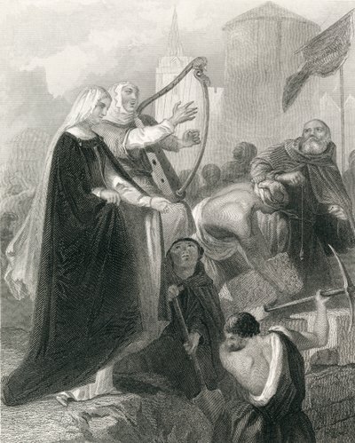 De ommuring van New Ross, County Wexford, Ierland in 1798, uit 