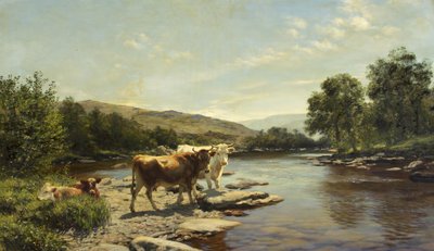 Een rustige ochtend aan de Wye door Henry William Banks Davis