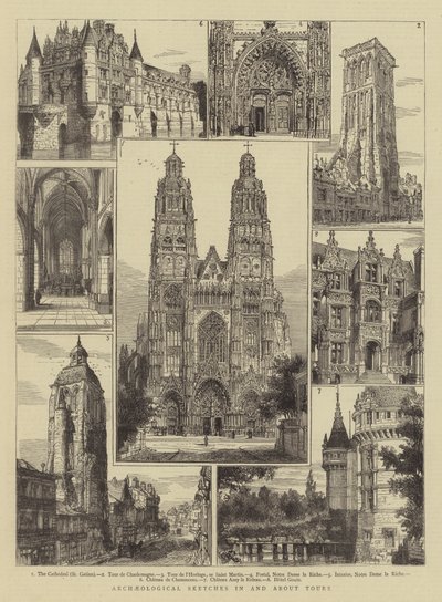 Archeologische schetsen in en rond Tours door Henry William Brewer