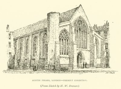Austin Friars, Londen, huidige toestand door Henry William Brewer