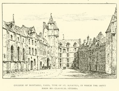 College van Montaigu, Parijs, tijd van St Ignatius, waar de heilige zijn klassieke studies deed door Henry William Brewer