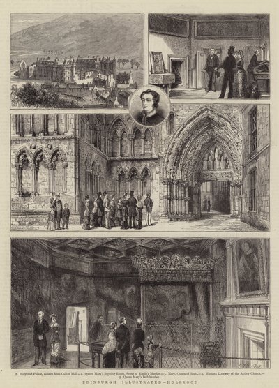 Edinburgh geïllustreerd, Holyrood door Henry William Brewer