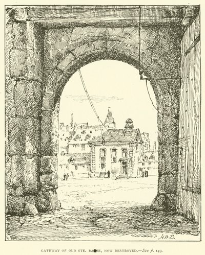 Poort van Oude Ste Barbe, nu vernietigd door Henry William Brewer